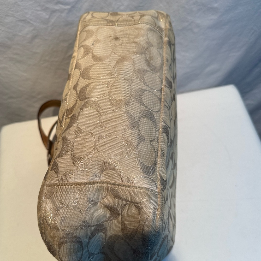 Coach Beige Signature Shoulder Bag - Picture 7 of 16